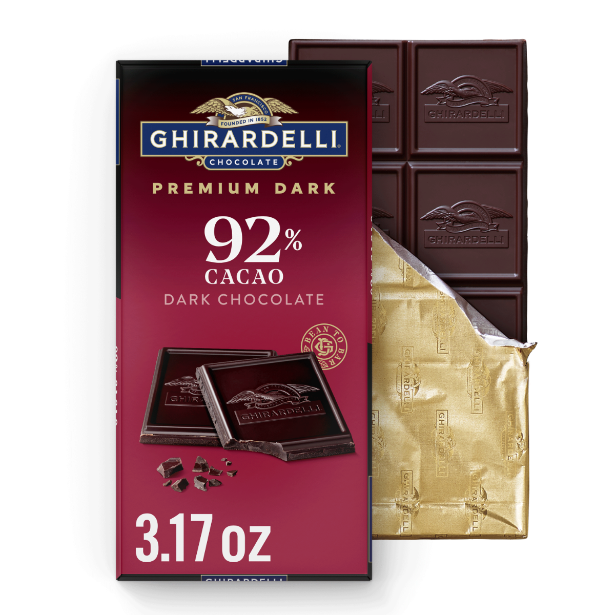 Premium Dark 92% Cacao Dark Chocolate Bar