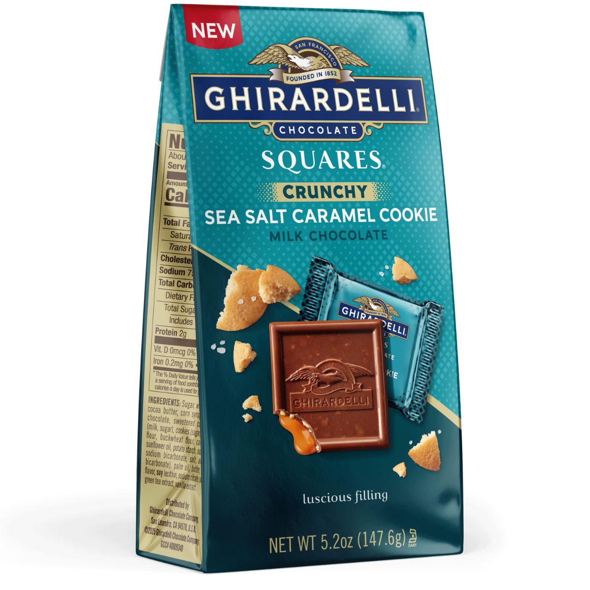 Milk Chocolate Sea Salt Caramel Cookie SQUARES Bag (Case of 6)