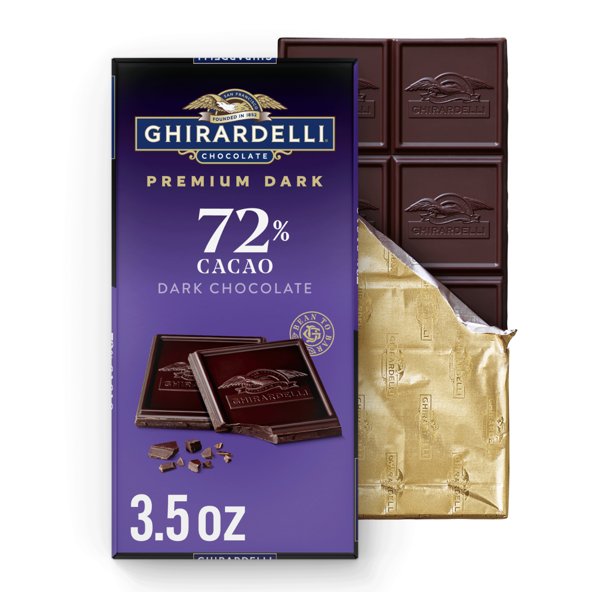 Premium Dark 72% Cacao Dark Chocolate Bar